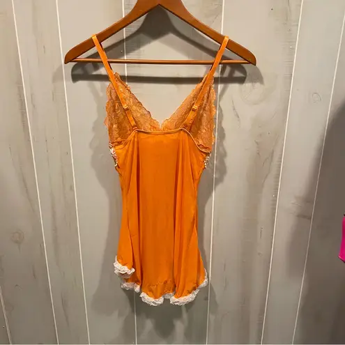 Source Unknown Cute tangerine dream stretchy mesh lace teddy neglige sexy top lingerie sheer