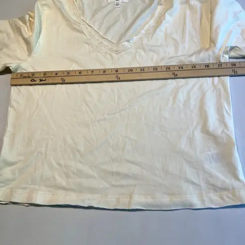 BP .‎ Womens T Shirt Cream Size XXS V Neck Crop Short Sleeve