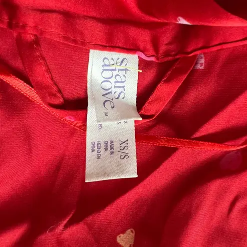 Stars Above Satin Red Ditsy Heart Print Silky Feel Sleep Robe XS Valentines Day