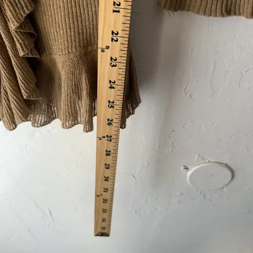 American Living Y2k Sweater Small Ruffle Trim Ribbed Knit Cardigan Top Coquette