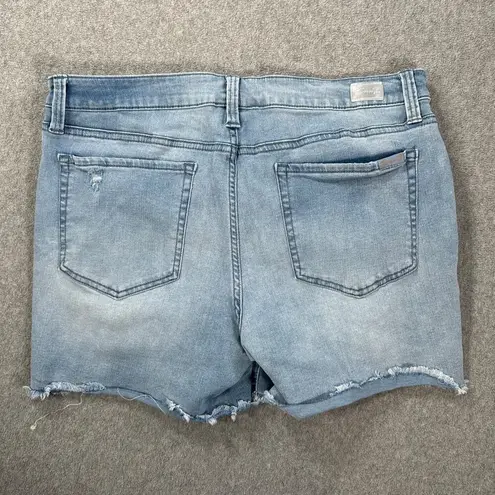 Seven7 Jeans Weekend Short WOmen's 16 Blue Denim Cut Off Distressed 4.5" Inseam