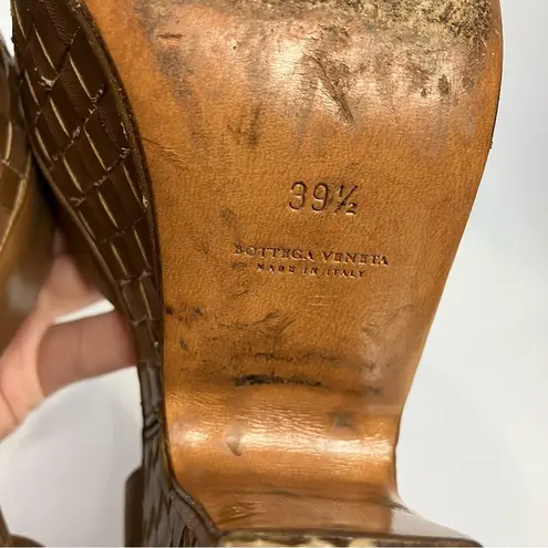 Bottega Veneta Intrecciato weave platform leather sandals made in Italy sz 39.5