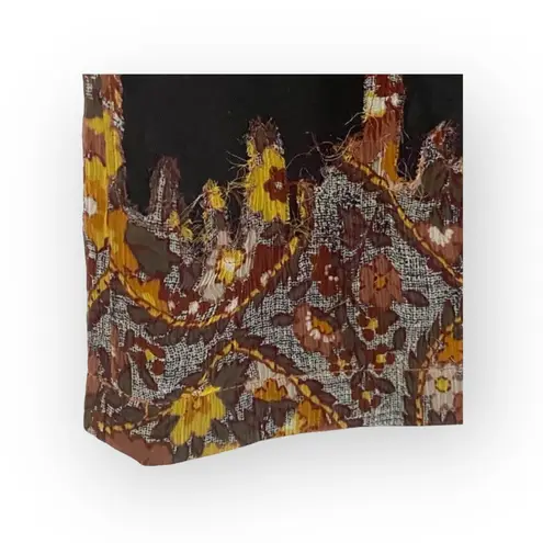 Moschino new Jeans ā Chic Floral Silk Detail Stretch Skirt ā Gunmetal Black ā 8