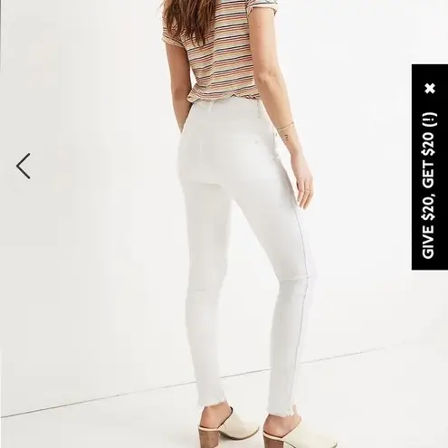 Madewell  Womens 29 Waist 10" High-Rise Jeans White‎ Step-Hem Frayed Button Fly