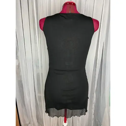 Vintage beaded fringe wiggle dress black