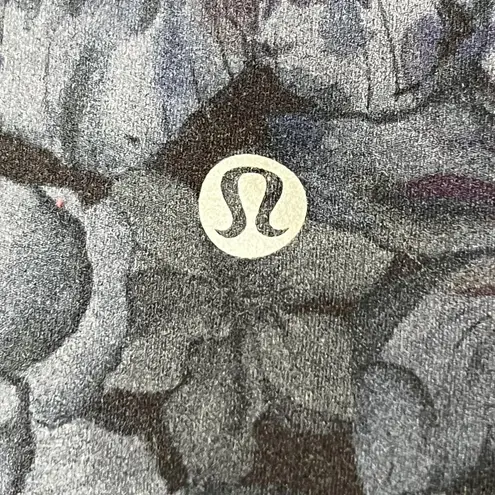 Lululemon Leggings Womens 4 High Rise Black Purple Floral Ombre Pockets Yoga