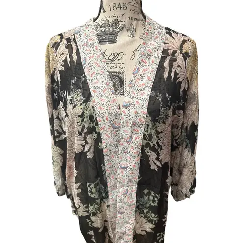 Band of Gypsies  Medium Floral Sheer Kimono Beach Cover Up Medium NWT