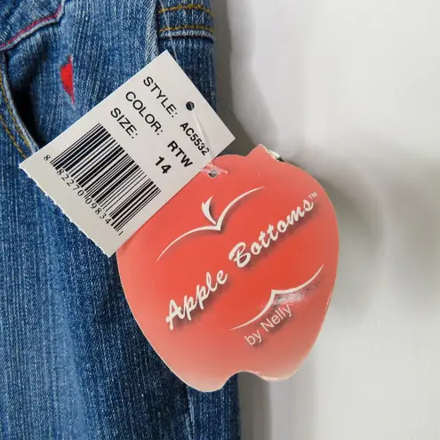 Apple Bottoms Y2k Vintage Jeans Red Cuffed Straight Jeans Size 14 34" NWT