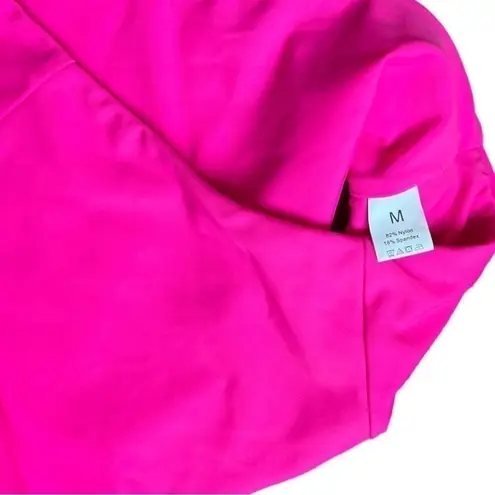 Womens High Waisted Bikini Open Ring Sexy Brazilian Medium 2 Piece Set Hot Pink