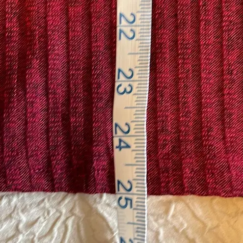 C'Est La Vie Womens Mock Neck Sweater Ribbed Long Sleeve Button Cuff Maroon XL Red