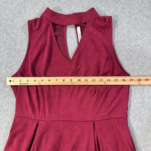 Kinnucan's Charlie O by Mini Dress Women's Large Cranberry Faux Suede Sleeveless - Image 5