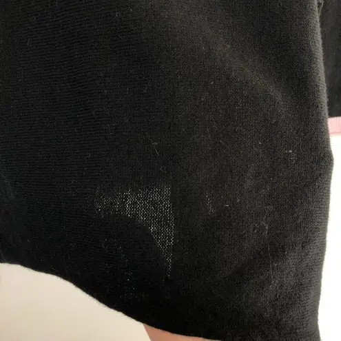 Cloth by Design New Convertible Side Slit Sweater Contrast Trim Black Purple