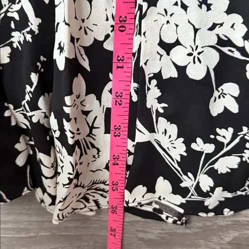 Reiss Gabriella floral-print crepe mini dress in black and ecru 6