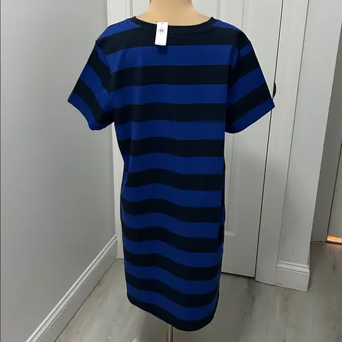 Banana Republic  Factory Striped Tee Shirt Dress Blue Black
