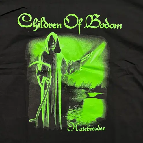 Children of Bodom black and green band T-shirt in size Medium