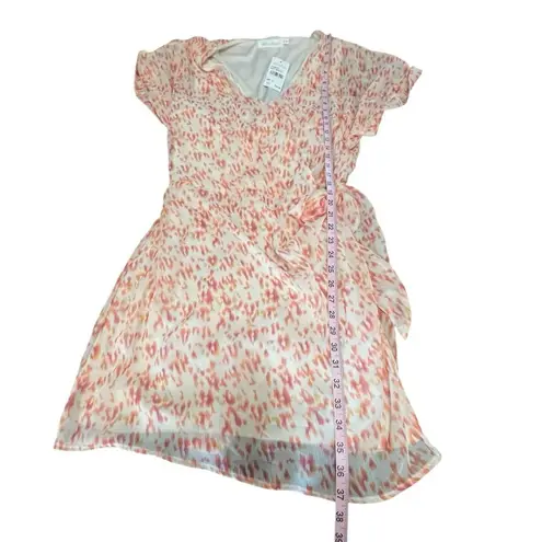 All in Favor Simone Floral Wrap Front Minidress in Multi Animal Peach Women XL - Image 7
