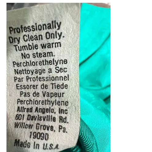 Alfred Angelo Vtg 80s Dance Allure Dress S Green Taffeta Cutout Bow Hi Lo Prom Cosplay Retro