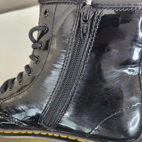 Dr. Martens  Boots Womens 5 Black Patent Leather Lace Up Combat 1460