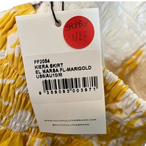 Faithfull the Brand NWT Kiera Midi Skirt Women’s Size Medium Floral Marigold