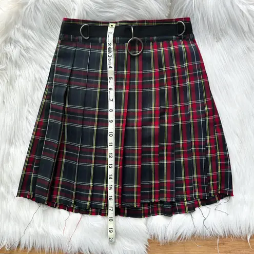 Pleated plaid skirt, brand new Red Size XS