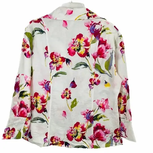 Harvé Benard Harve Bernard white floral linen Blouse Medium