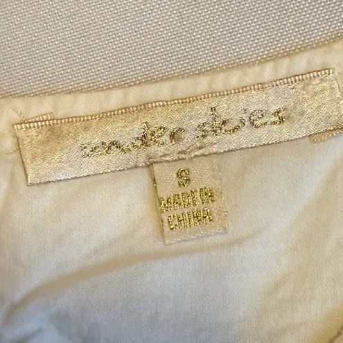 Under Skies White Sleeveless Textured Chevron Detail Fit and Flare Dress Sz S #