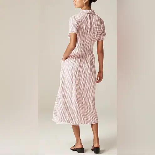 J.Crew  Wren lace-trim shirtdress in glossy twill