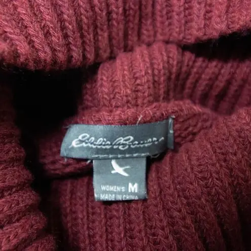 Eddie Bauer  Turtleneck Striped cotton blend‎ Sweater, Burgundy M