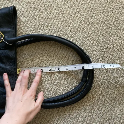 A.P.C. Vintage Black Shoulder Bag Genuine Leather Handbag Pockets Like New