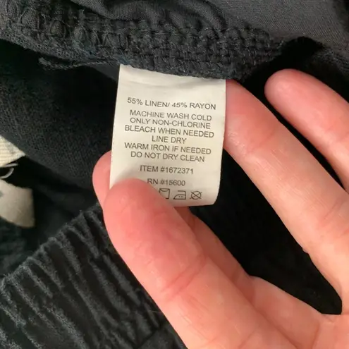 Briggs New York Briggs Black Linen Blend Wide Leg Pull On Lounge Pant M