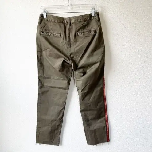 Velvet Graham & Spencer Green Side Stripe Skinny Raw Hem Pants Women's Size 4