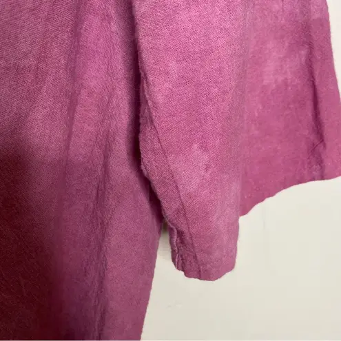Hand dyed hand painted handmade boho Lagenlook blouse by Heather Reid Clothing Pink Size L
