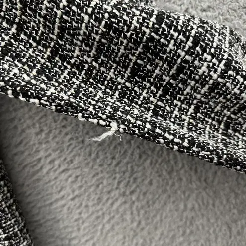 Long Tall Sally Tweed Fringe Coat Jacket Cotton Wool Blend Preppy Office Size 18 Black