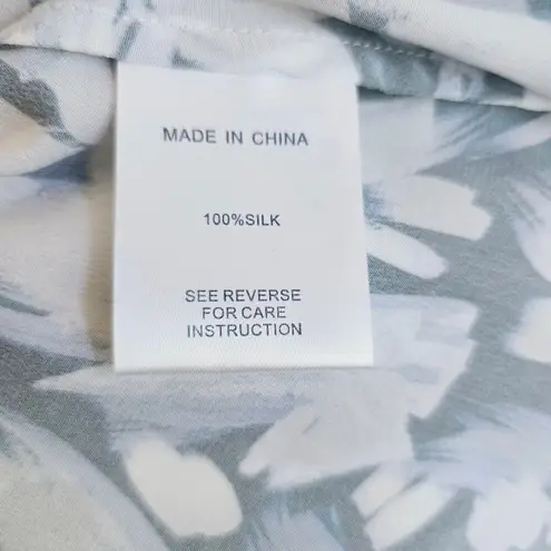 Tyler Boe Isabella Blue White Print Ruffle Silk Midi Dress Women's Size M Size M