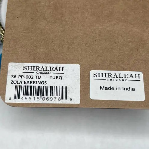 Shiraleah CHICAGO Zola Turquoise Blue Earrings Boho Gypsy Pom Hoops NWT