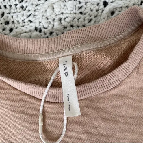 Nap Loungewear Crewneck Cropped Long Sleeve Pullover Sweater Mauve (Medium) Pink