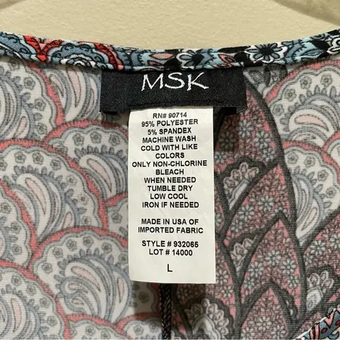 MSK Paisley Print Bell Sleeve Dress Size Large