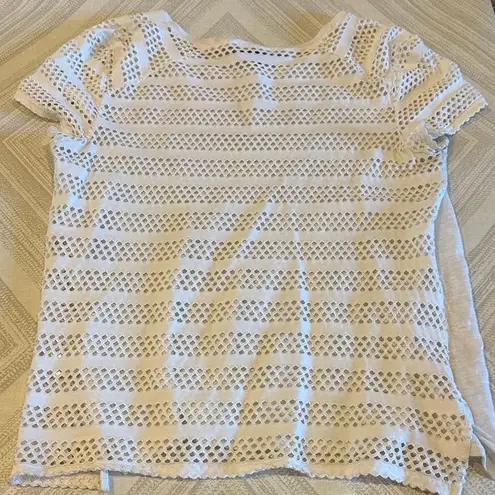 Generation Love Women’s White Mesh Sleeve & Back Women's Top - Size L