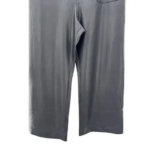 Maeve The Colette Faux Leather Wide Leg Crop Pants Black 32 High Rise Modern