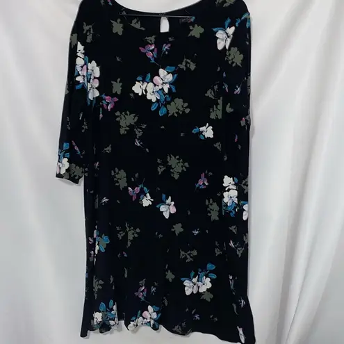 J. Jill WEAREVER COLLECTION WO SIZE XL PETITE Sheath Dress BLACK FLORAL CLEAN