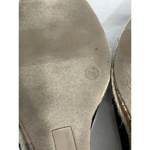 Seychelles Womans Willshire Wedge Black Fabric Peep Toe Cork Heel Sandal 8.5 M