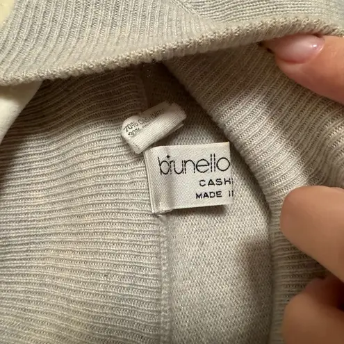 Brunello Cucinelli Cashmere Silk Blend Turtle Neck Sweater Sz Small Heathered