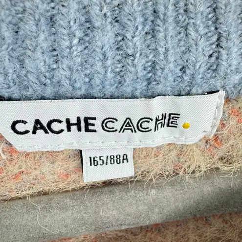 Cache Cache Aztec Colorful Tight Knit Fuzzy Cozy Pullover Sweater Size L Blue Size M - Image 4