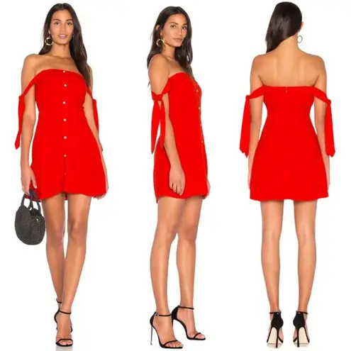 Capulet Giulia Off the Shoulder Mini Dress Womens Small Cherry Red Revolve Party