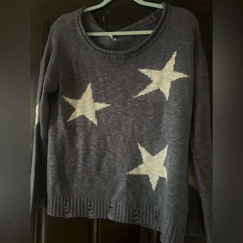 Maurice's  Navy Star Patterned Sweater thumbnail 3