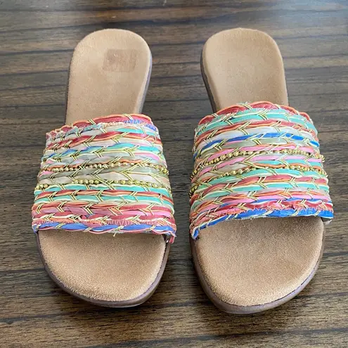 A2 by Aerosoles “Say Yes” Woven Multicolor Wedge Sandals | Women’s Size 7 Brown