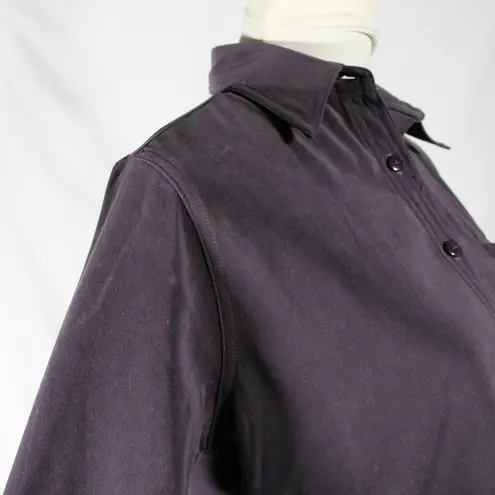 Bill Blass Vintage 1990s Amethyst Purple Jewel Tone Sueded Like Button D…