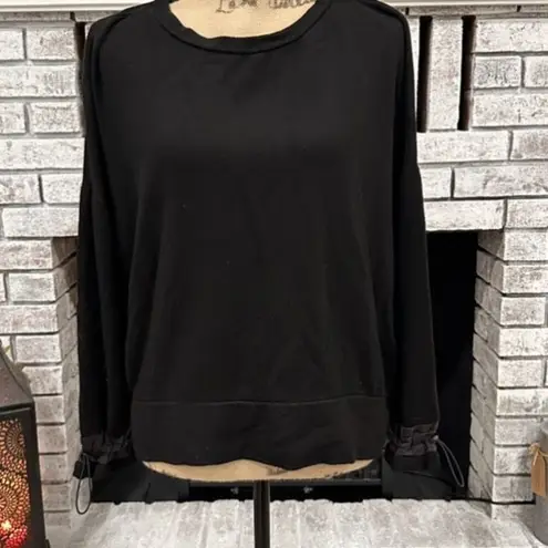 Tandem Super Soft Knit Silk Blend Sweatshirt Made in Italy Size 38 Black Small