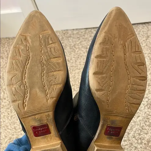 Bueno Footwear Vale Leather Black Minimal Ankle Boots - Size 38 EU 7 US