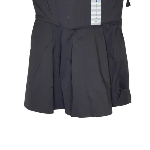 Tuckernuck Women Top Ribbed Nealy Corset Puff Sleeve Peplum Blouse Black XS NWT